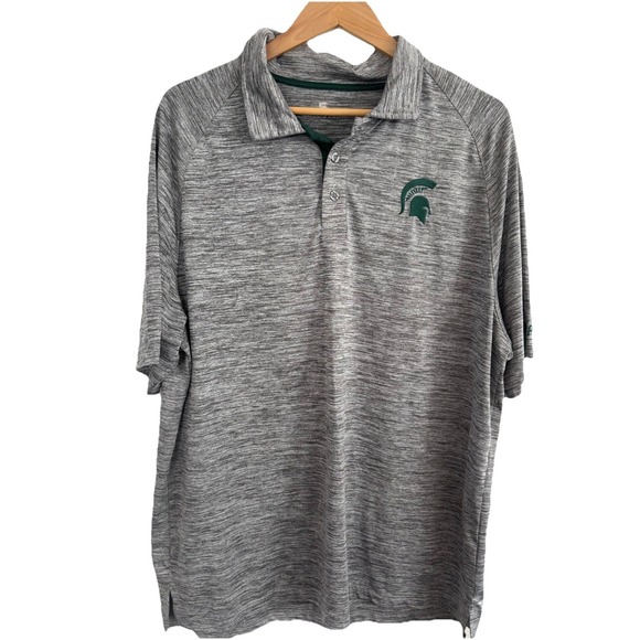 Colosseum Athletics Other - Michigan State Spartans Polo Shirt Men's XL  MSU Embroidered Logo Gray Heather